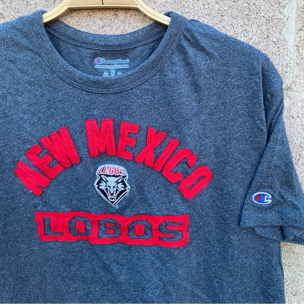 University of New Mexico Lobos Shirt XL Champion Gray Red College